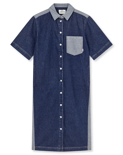Mads Nørgaard - Luke Denim Viola Kjole - Mid Blue Denim